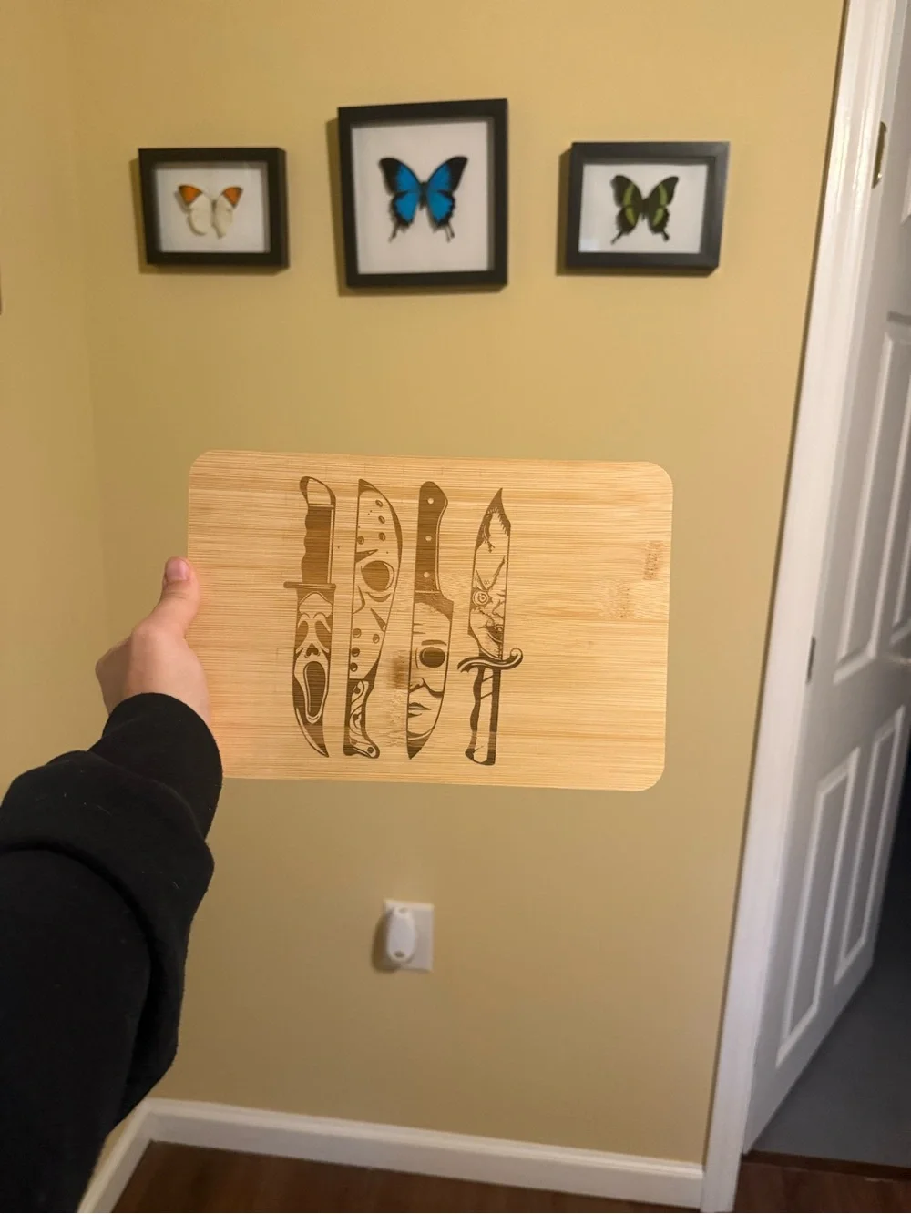Bamboo Knife Design Wall Decor Plaque - Natural